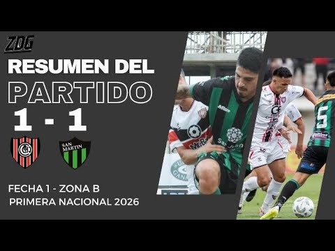 Chacarita Juniors 1-1 San Martin de San Juan | Primera Nacional | Fecha 1 (Zona B)