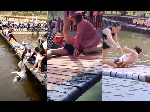 Funny Video Compilation | Funny Swinging Bridge Game | Try not to laugh | Zhi Funny Couple #funny