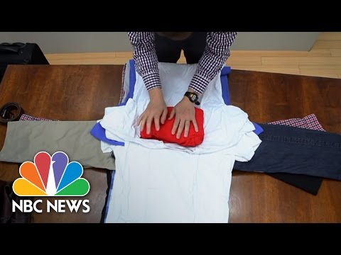 Part of a video titled Bundle Packing For Wrinkle Free Clothes | Carry-On | NBC News