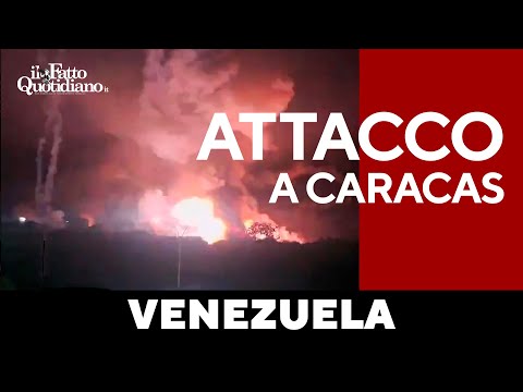 US attack on Venezuela: images of the bombings in Caracas: explosions and plumes of smoke.