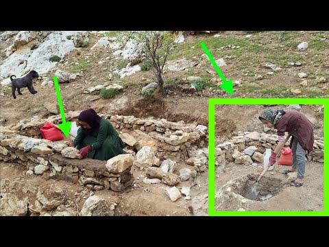 Building dreams: building a stone hut in the mountains by a brave mother