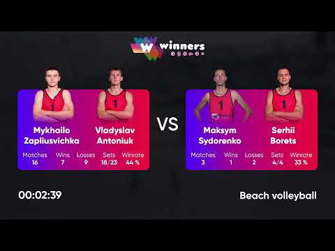 01:05 M. Zapliusvichka / V. Antoniuk - M. Sydorenko / S.Borets 25.09.2022 | Winners Beach Volleyball