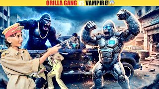 GORILLA GANG VS VAMPIRE!😱 | POLICE STATION PAR HAMLA! 🚨 | Vampo #viralvideo #vlogger 