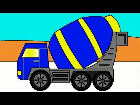 Das Malbuch - Betonmischer -  Tolle Videos für Kinder