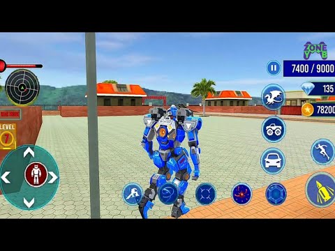 Monster Truck Robot Wars Dragon Robot Transform Game - Blue Robot - Android Gameplay