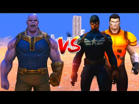 100 Thanos vs 1000 Captain america and 1000 Colossus (Marvel vs Marvel)