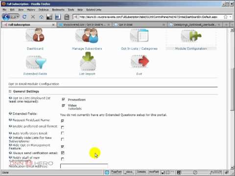 DotNetNuke Tutorial - Newsletter Subscription with Opt In Module by DataSprings - Video #162