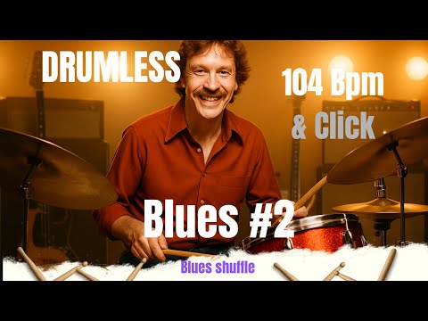 🎸Drumless Track – Classic Blues Shuffle | 104 BPM + Click | Play-Along for Drummers
