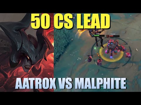 How to Stomp Passive Laners without Killing them - Aatrox vs Malphite Challenger gameplay