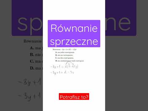 Równanie sprzeczne #maths #matematyka #egzaminósmoklasisty #szkoła #study #learning #fyp #newvideo