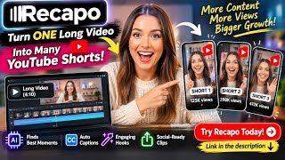 AIを使って長尺動画をYouTubeショートに変換してみた!🤯 | Recapo AIレビュー