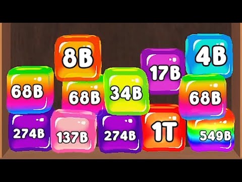 Merge Cube 2048 3D - ASMR Gameplay (Cubes Math, Level Up NumberBlocks Jelly Balls) Part 034