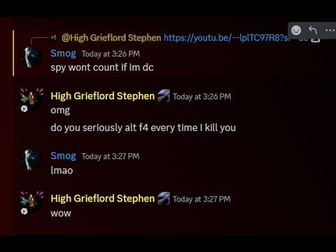Smog hits alt f4 when he sees me to save his spy record
