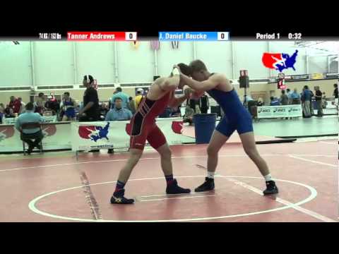 University Nat`ls GR 74 KG / 163 lbs: Tanner Andrews vs. J. Daniel Baucke