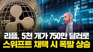 리플, 5000개가 750만달러로…스위프트 채택 시 폭발 상승