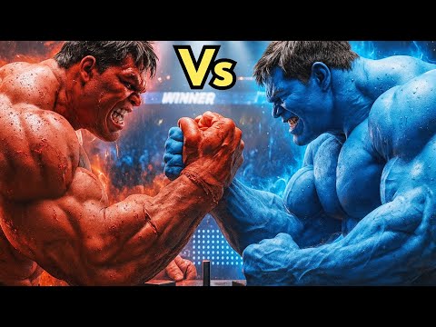 Red Hulk vs Blue Hulk | Ultimate Arm Wrestling Showdown!🔥✨