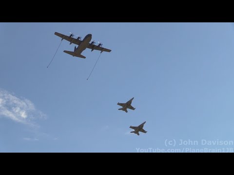 2019 Spirit of St.  Louis Air Show - MC-130J, 2x EA-18G's, & USN legacy flight (F8F)