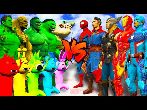 Rainbow Friends vs Avengers and Hulks - Epic Superhero Battle | Marvel Heroes Fight Animation