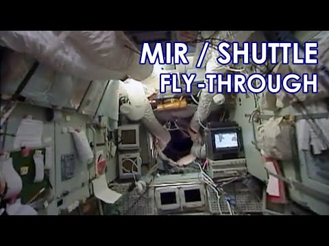 MIR / Shuttle Interior Fly-through - Stabilized  (1995/11)
