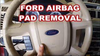 2008-2012 FORD ESCAPE How to remove airbag / Horn pad for ignition lock replacement