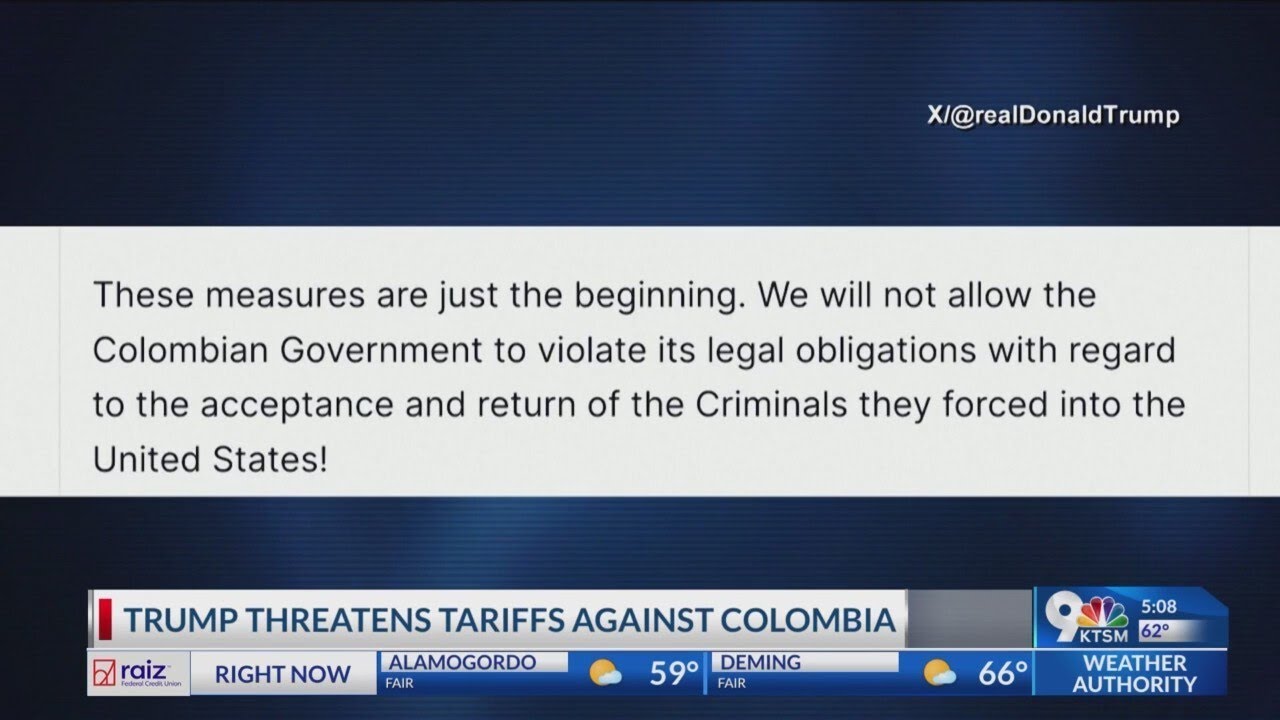 Trump threatens retaliation efforts against Colombia