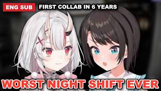 Subaru & Ayame's Haunted Patrol Panic and Jumpscares【Hololive/Oozora Subaru & Nakiri Ayame/ENG Sub】