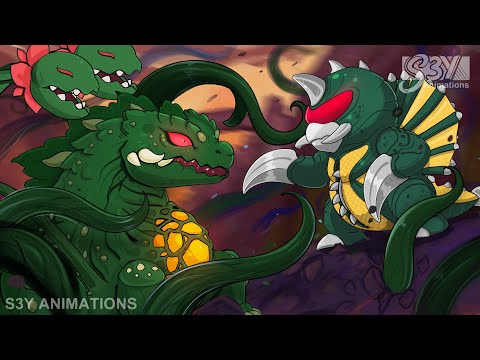 Baby Godzilla x Kong Supernova | Gigan vs. Biolante - Animation 31