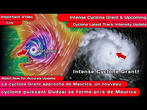Le cyclone Grant approche de Maurice, un nouveau cyclone puissant Dudzai se forme près de Maurice?