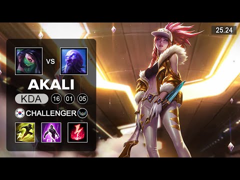 Akali vs Ryze Mid - KR Challenger - Patch 25.24 Season 15