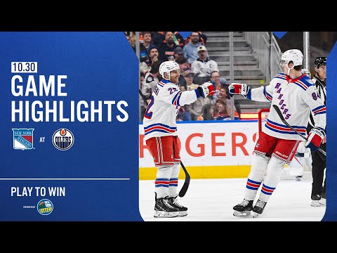 GAME HIGHLIGHTS | 2025-26: New York Rangers at Edmonton Oilers (10/30/25)