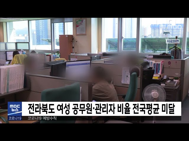 전라북도 여성 공무원·관리자 비율 전국평균 미달