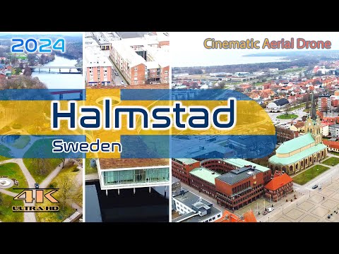 Halmstad From Above - Sweden - Halland County - 4K Aerial - April 2024