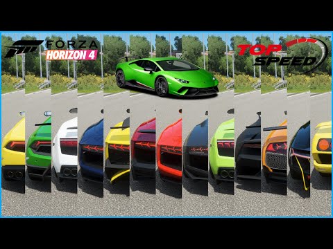 Forza Horizon 4 - Top 15 Fastest Lamborghini Cars | Acceleration & Top Speed Battle (All Stock)
