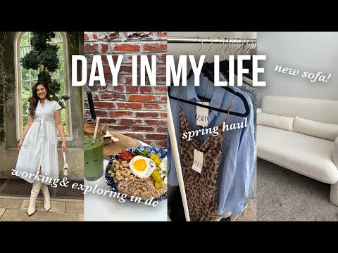 zara & abercrombie haul, new sofa and dinnerware, working and exploring in DC