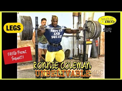 RONNIE COLEMAN - LEGS (585lb Front Squat) (2000) UNBELIEVABLE MOVIE