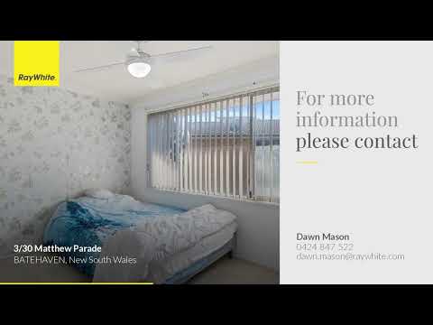 3/30 Matthew Parade, Batehaven, NSW 2536, 2 Bedrooms, 1 Bathrooms, Unit