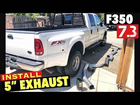 2001 F350 7.3 PowerStroke ITS TIME 5" AFE Exhaust STRAIGHT PIPE How to install She Sounds Amazing SP