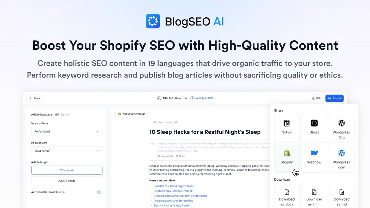 BlogSEO: AI Blog & AI SEO App Demo