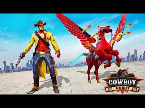 Flying Horse Robot Hero Cowboy Robot Games | Android Gameplay