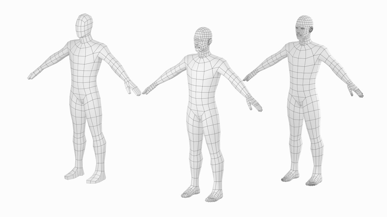 Natural Male in A-Pose Base Mesh 3D Model