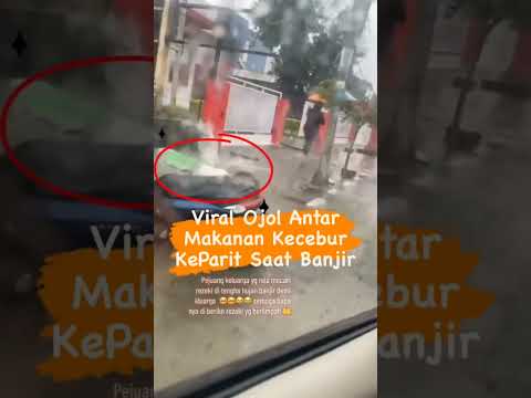 Viral!! ojol kecebur parit saat mau ngantar orderan#shorts #ojol #viral
