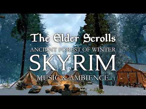The Ancient Forest in Winter – Skyrim | Festive & Wintry Ambience | Music and Ambience