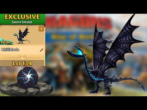 Chillblade Max Level 134 Titan Mode - New Exclusive Sword Stealer - Dragons:Rise of Berk