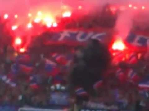 Oprawa 'Fuck Euro' na meczu Wisła-Śląsk