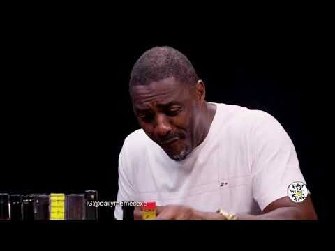 Idris Elba Chokes Hot Ones Meme Format