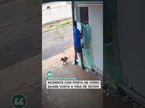 Acidente com porta de vidro quase custa a vida de um jovem em ￼Goiás uma artéria foi interrompida