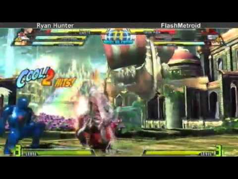 4-25-11 Ryan Hunter (Dante/Amaterasu/Dormammu) vs FlashMetroid (Trish/Iron Man/Chun) - MvC3