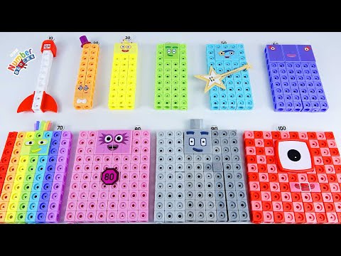 Numberblocks 10 - 100 MathLink Cubes Hero's with Zeros Activity Set Building | No Music