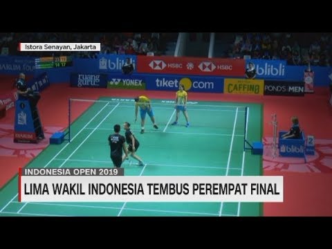<h1 class=title>Lima Wakil Indonesia Tembus Perempat Final Indonesia Open 2019</h1>