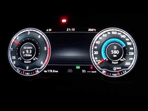 New VW Passat B8 2015 2,0 BiTDI   acceleration 0 210 km  h, digital dashboard